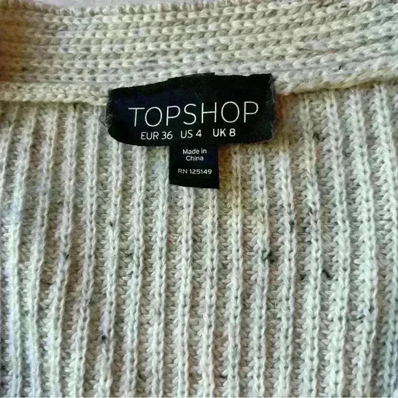 Topshop V-Neck Knit‎ Sweater Women's Size 4 Oversized - Picture 7 of 7